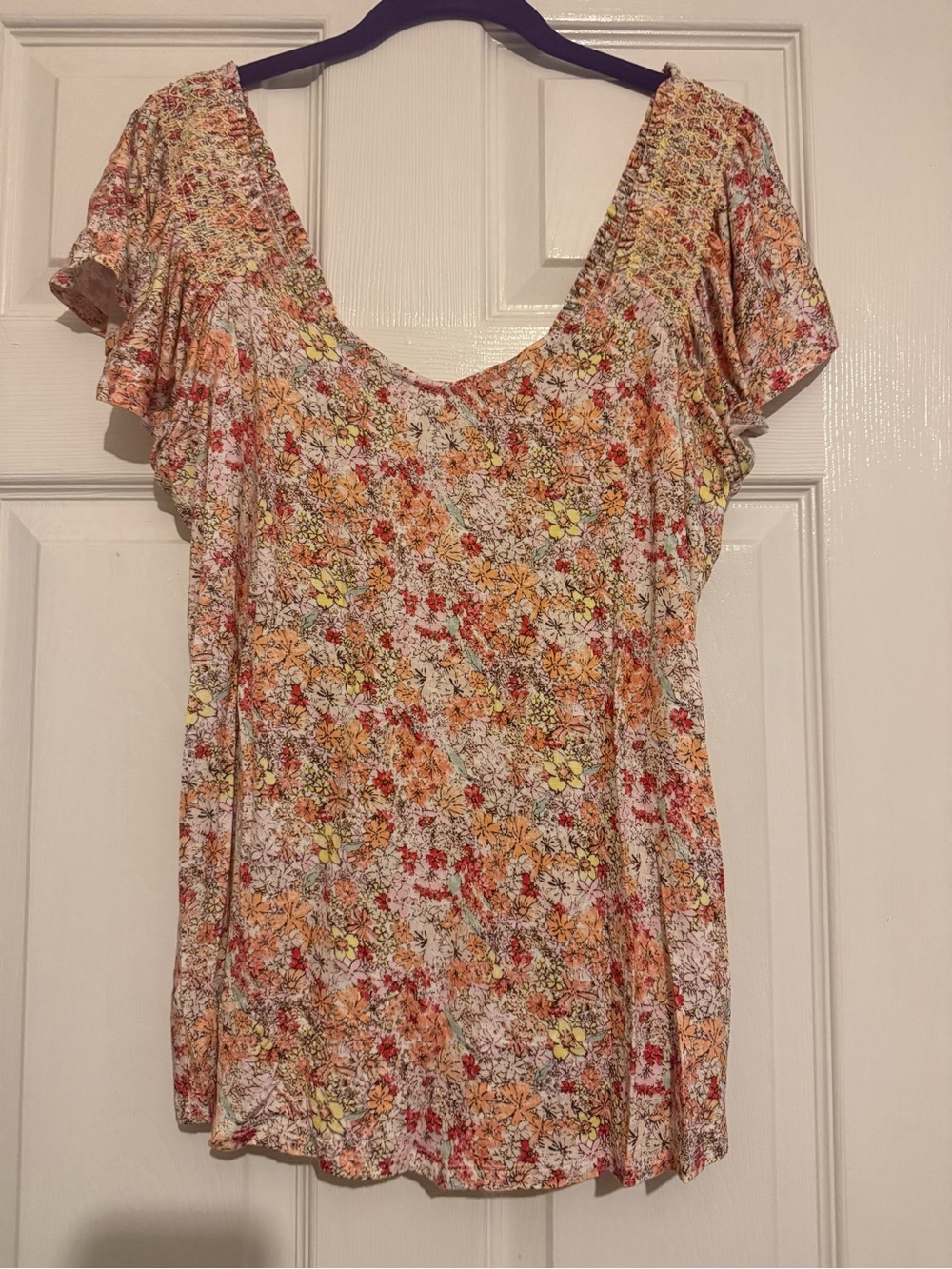 Maurice’s Women's Floral Scoop Neck Short Sleeve Top